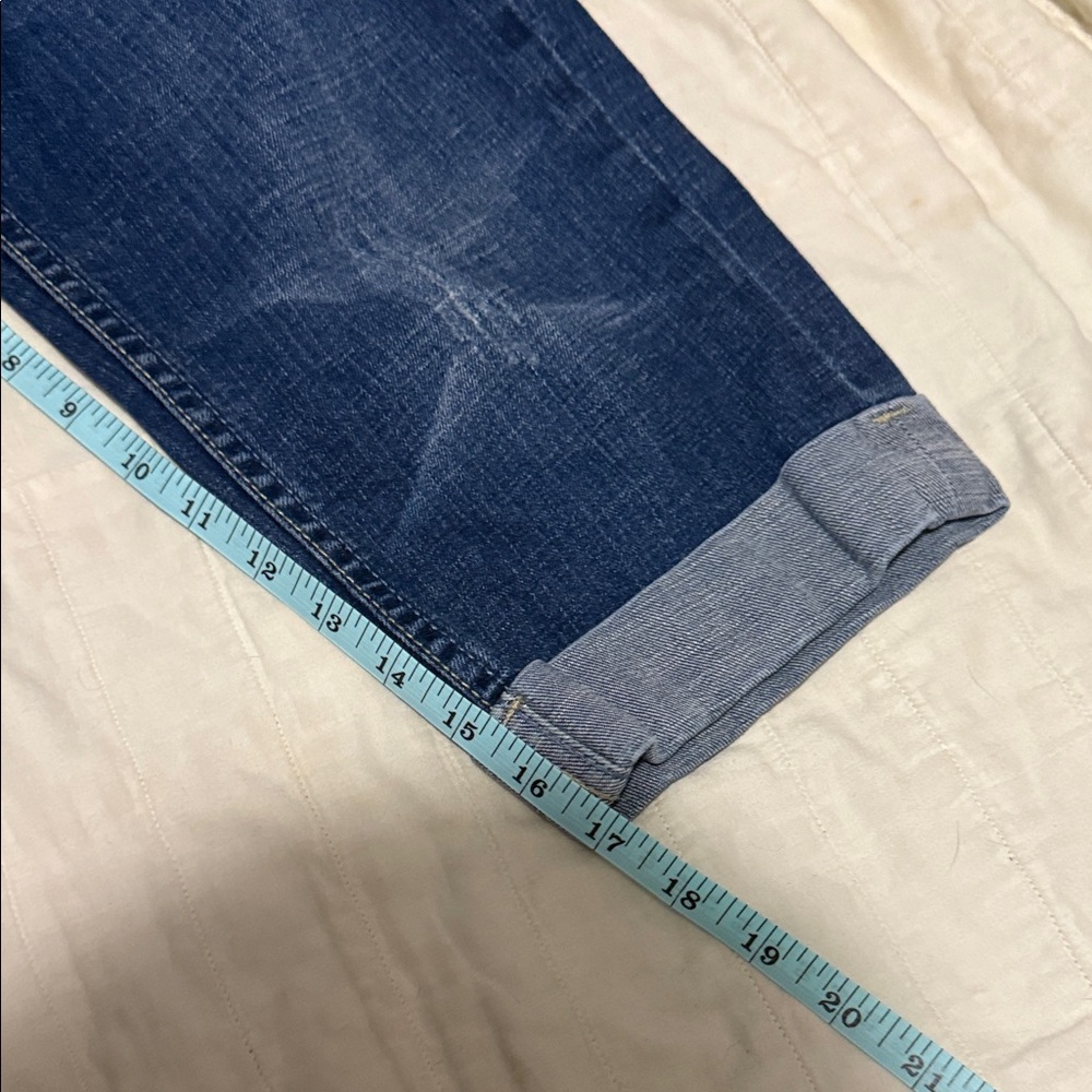 Seven7 Women’s Cuffed Distressed Deep Blue Cropped Jeans – Size 10 - Picture 16 of 16